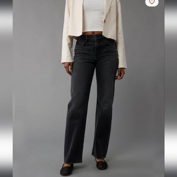 American Eagle Black Strigid High-Waisted Stovepipe Jean - New With Tags - Picture 2 of 9